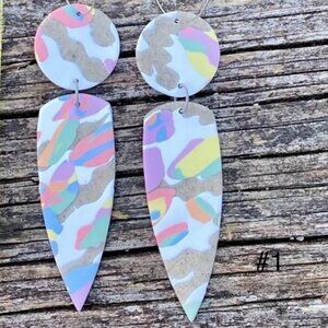 NEW! EARRINGS Colorful Abstract Dangle Dagger Handmade Handcrafted | Susie Quinn